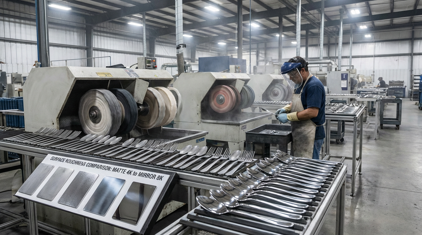 不鏽鋼餐具的拋光工藝與表面光潔度等級標準